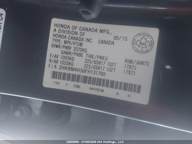 Honda CR-V EX 2015 2HKRM4H56FH131769 Image 9