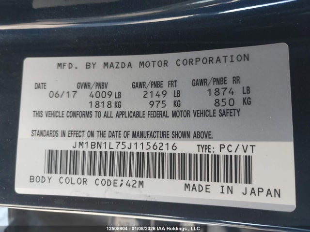 JM1BN1L75J1156216 Mazda Mazda3 50th Anniversary Edition/gs