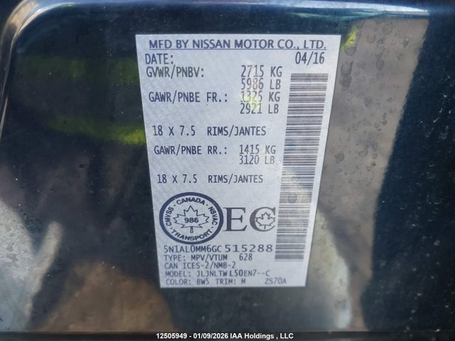 5N1AL0MM6GC515288 Infiniti QX60