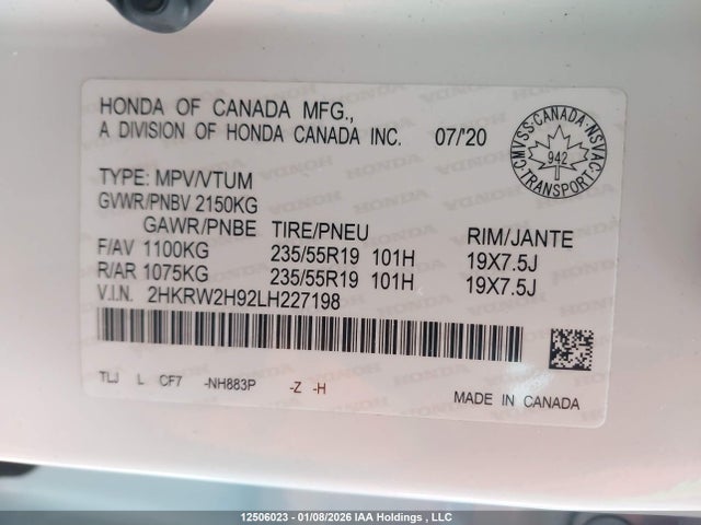 2HKRW2H92LH227198 Honda CR-V