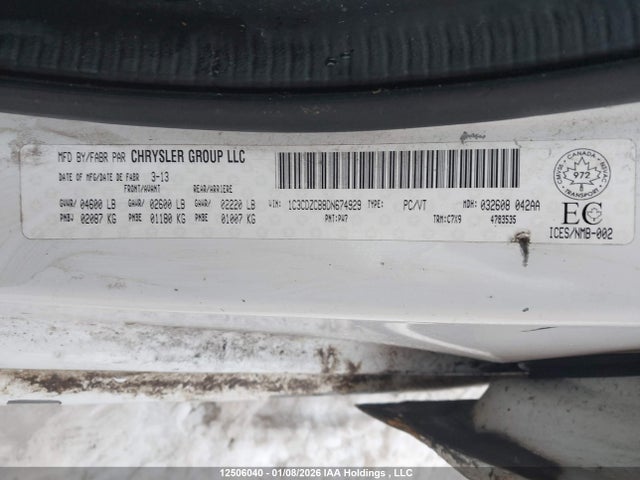 Aukcja sprzedaży 2013 Dodge Avenger Sxt, vin: 1C3CDZCB8DN674929, numer aukcji: 12506040