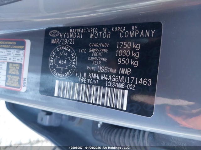 KMHLM4AG6MU171463 Hyundai Elantra