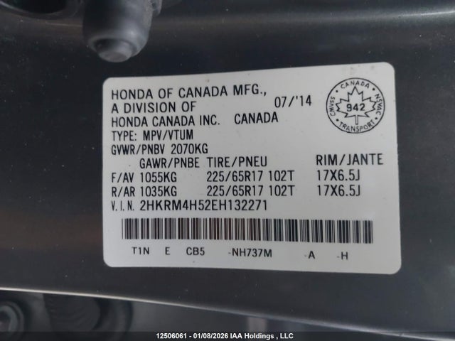 2HKRM4H52EH132271 Honda CR-V EX