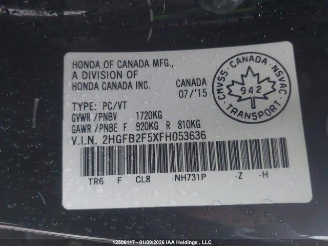 2HGFB2F5XFH053636 Honda Civic Lx