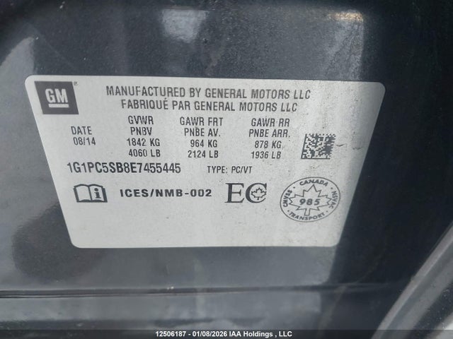 1G1PC5SB8E7455445 Chevrolet Cruze