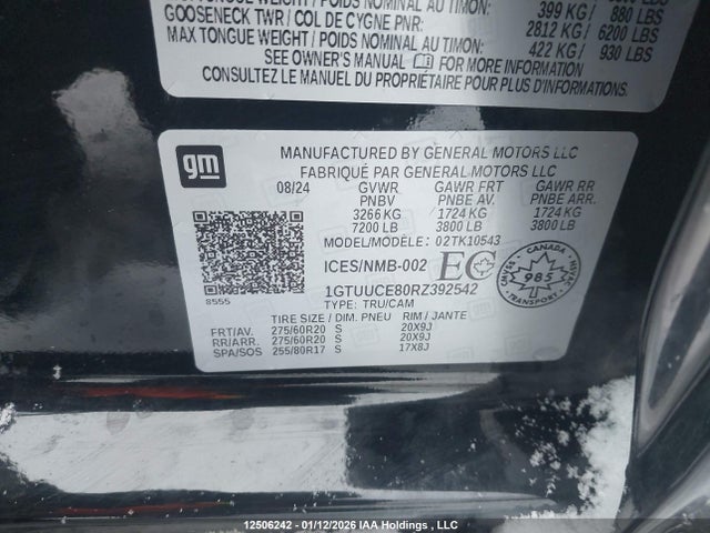 1GTUUCE80RZ392542 GMC SIERRA 1500