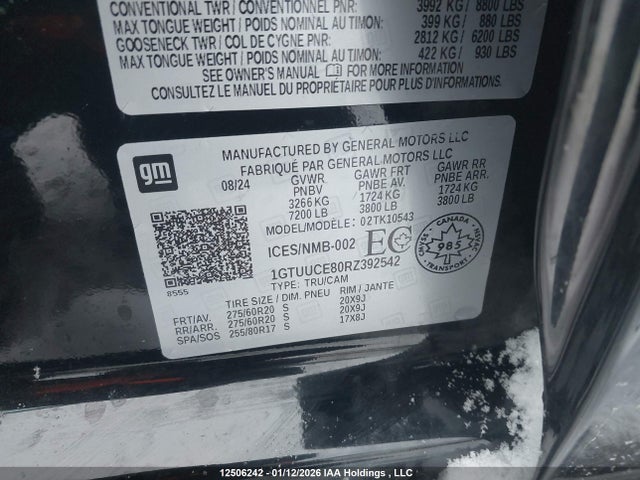 1GTUUCE80RZ392542 GMC SIERRA 1500