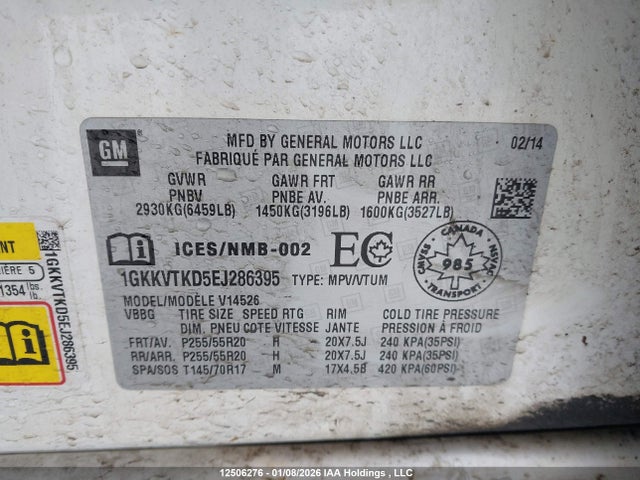 1GKKVTKD5EJ286395 GMC Acadia Denali