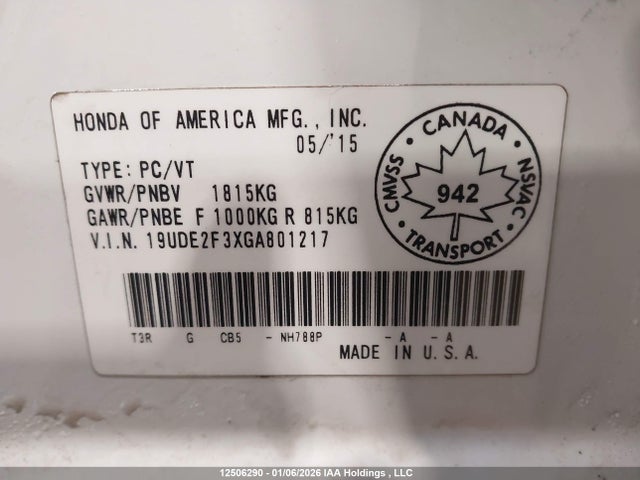 19UDE2F3XGA801217 Acura ILX