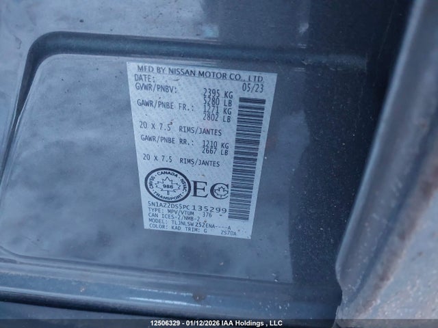 5N1AZ2DS5PC135299 Nissan Murano Platinum