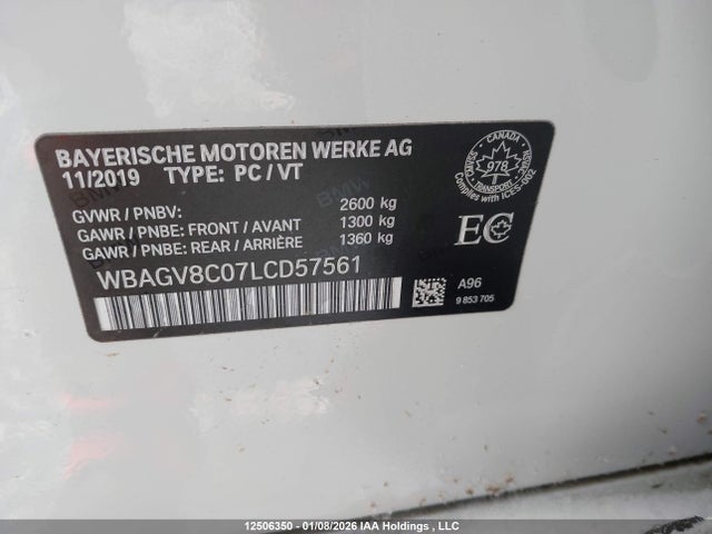 Продажа на аукционе авто 2020 Bmw M850xi, vin: WBAGV8C07LCD57561, номер лота: 12506350