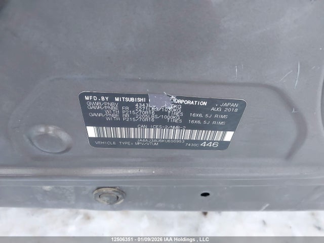 JA4AJ3AU6KU600953 Mitsubishi Rvr Se/se Black Edition/se Limited Edition