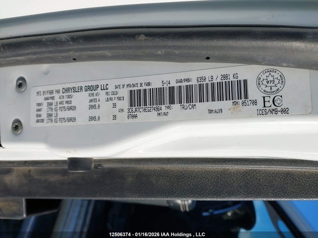 3C6JR7CT0EG274964 RAM 1500 Sport