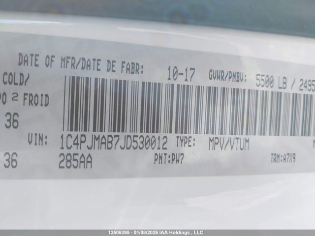 1C4PJMAB7JD530012 Jeep Cherokee Sport