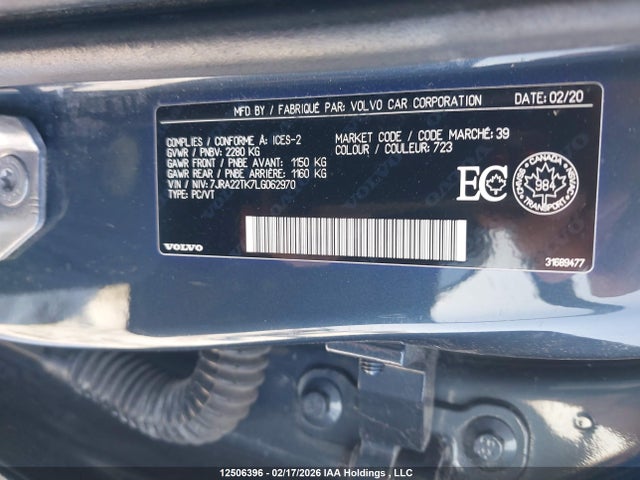 7JRA22TK7LG062970 Volvo S60 T6 Momentum