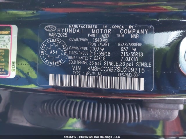 Продажа на аукционе авто 2025 Hyundai Kona Sel, vin: KM8HCCAB7SU299215, номер лота: 12506417