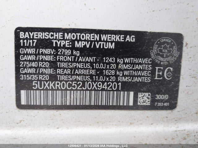 5UXKR0C52J0X94201 BMW X5 Xdrive35i