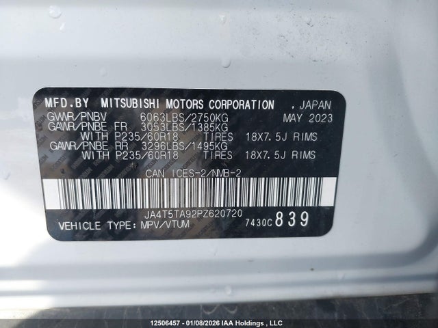 JA4T5TA92PZ620720 Mitsubishi Outlander Es