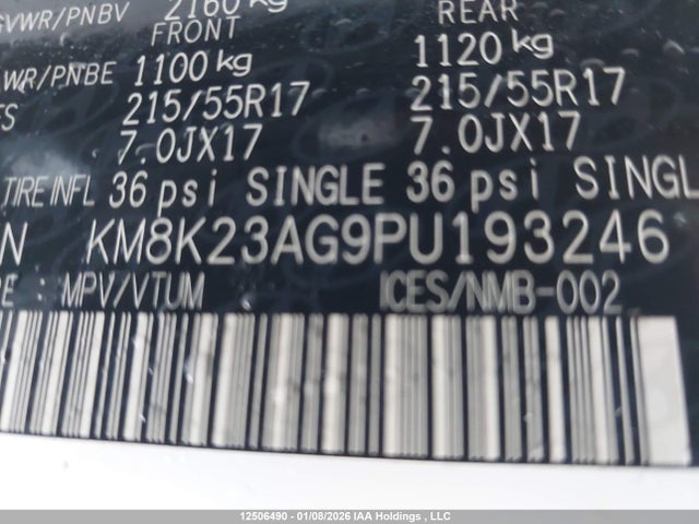 KM8K23AG9PU193246 Hyundai Kona Se