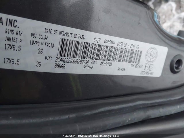 2C4RDGEGXHR782738 Dodge Grand Caravan Gt