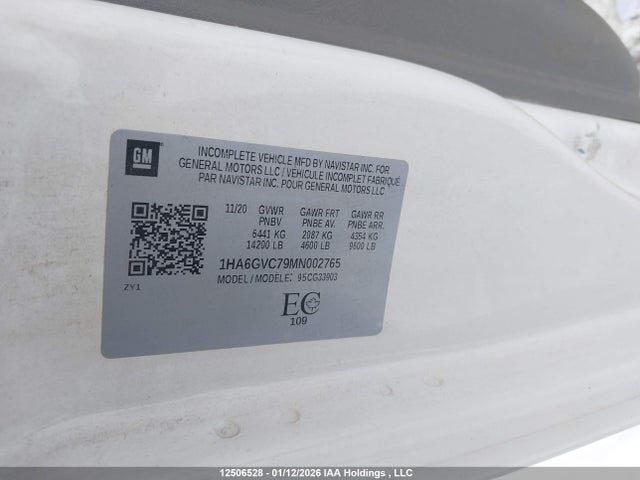 1HA6GVC79MN002765 Chevrolet Express G4500