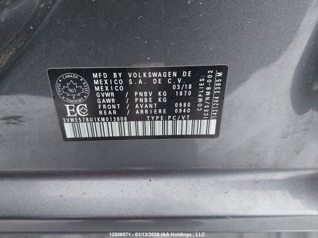 Volkswagen JETTA SEL 2019 3VWE57BU1KM013806 Image 9