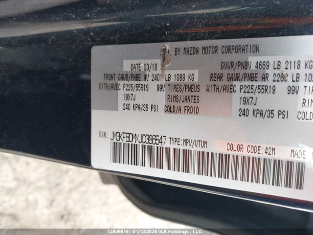 JM3KFBDMXJ0386547 Mazda Cx-5 Grand Touring