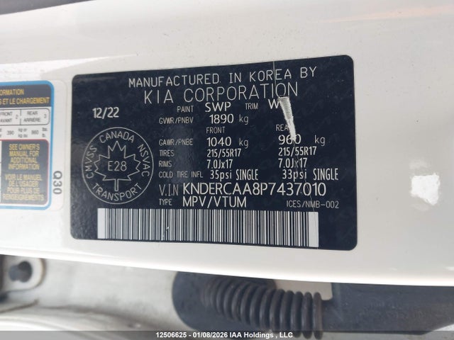 Продажа на аукционе авто 2023 Kia Seltos Ex/ex Premium, vin: KNDERCAA8P7437010, номер лота: 12506625