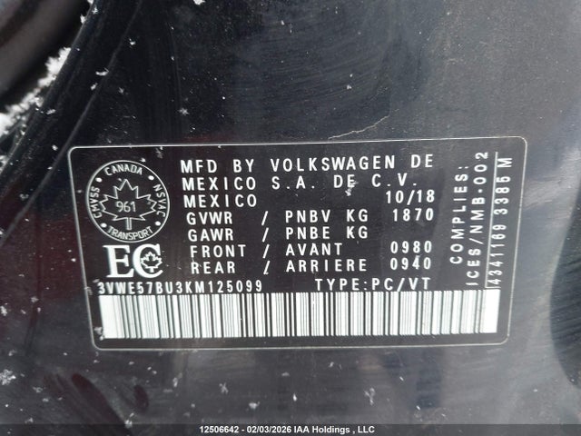 3VWE57BU3KM125099 Volkswagen JETTA SEL