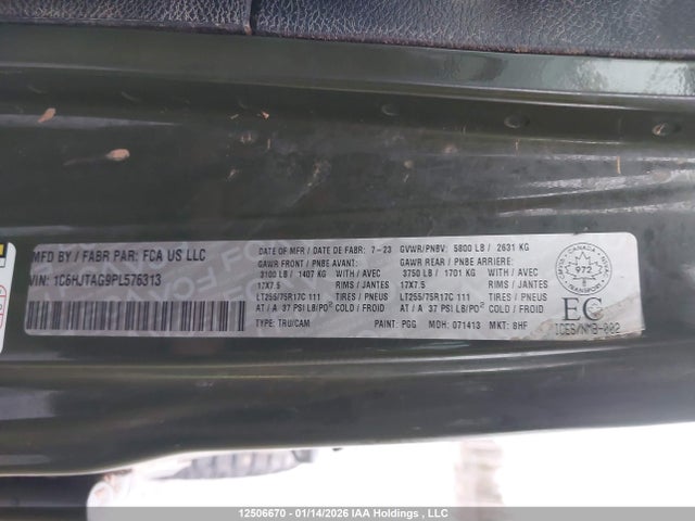1C6HJTAG9PL576313 Jeep Gladiator Willys