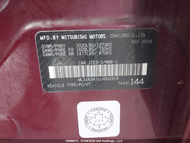 ML32A3HJ1LH002918 Mitsubishi MIRAGE ES