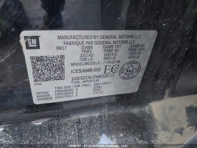 1GKS2CKJ7HR338727 GMC Yukon Denali Denali