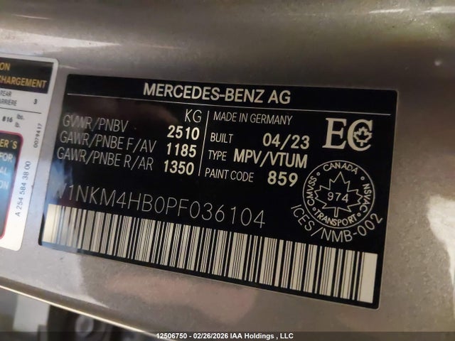 W1NKM4HB0PF036104 Mercedes-Benz Glc 300 4matic