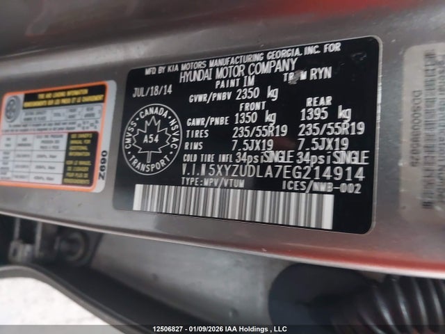 5XYZUDLA7EG214914 Hyundai Santa Fe Sport 2.0t Se