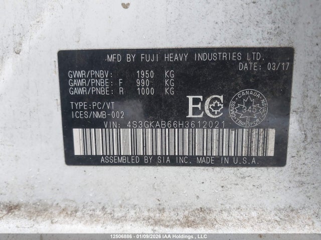 4S3GKAB66H3612021 Subaru Impreza