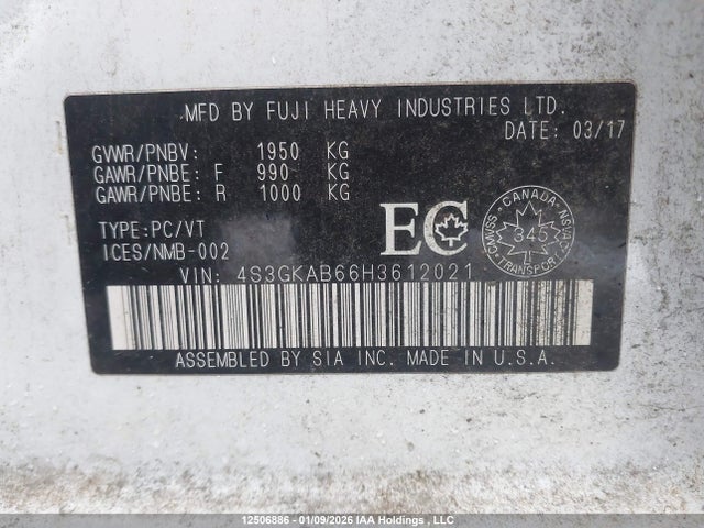 4S3GKAB66H3612021 Subaru Impreza