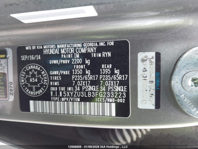 5XYZU3LB3FG233223 Hyundai SANTA FE SPORT