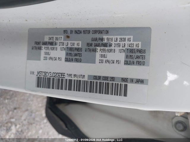 JM3TCBCY3J0209355 Mazda CX-9