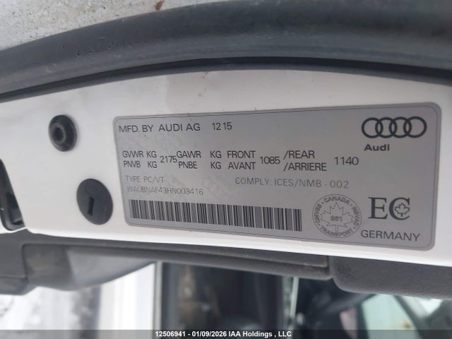 WAUBNAF43HN003416 Audi A4