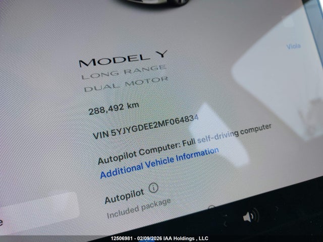 Продажа на аукционе авто 2021 Tesla Model Y, vin: 5YJYGDEE2MF064834, номер лота: 12506981