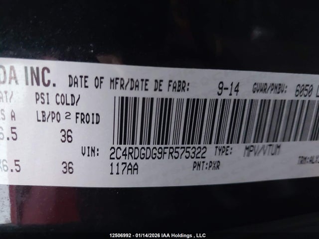 Dodge Grand Caravan Crew 2015 2C4RDGDG9FR575322 Image 9