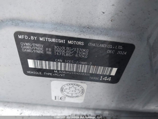 ML32AUHJ1RH039305 Mitsubishi Mirage Es/le