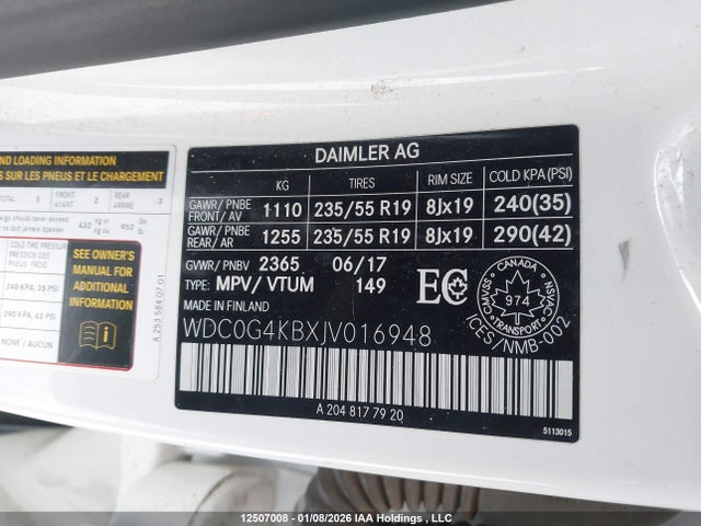 WDC0G4KBXJV016948 Mercedes-Benz Glc 300 4matic