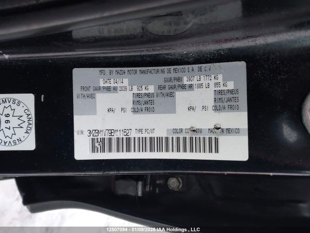 3MZBM1V79EM111527 Mazda Mazda3 Gs-sky