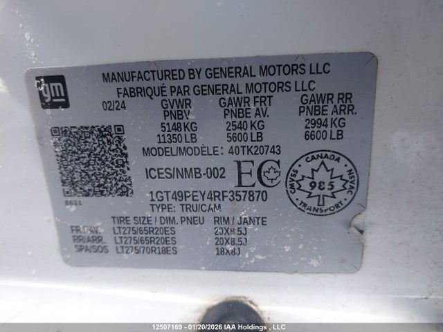 1GT49PEY4RF357870 GMC Sierra 2500hd At4