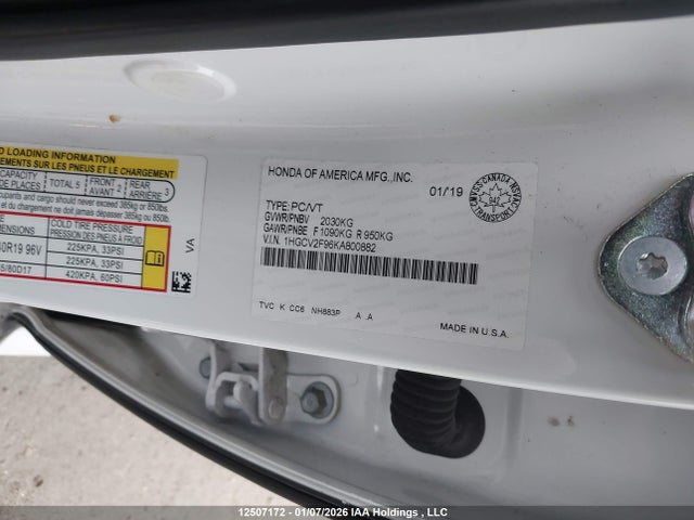 1HGCV2F96KA800882 Honda Accord Touring