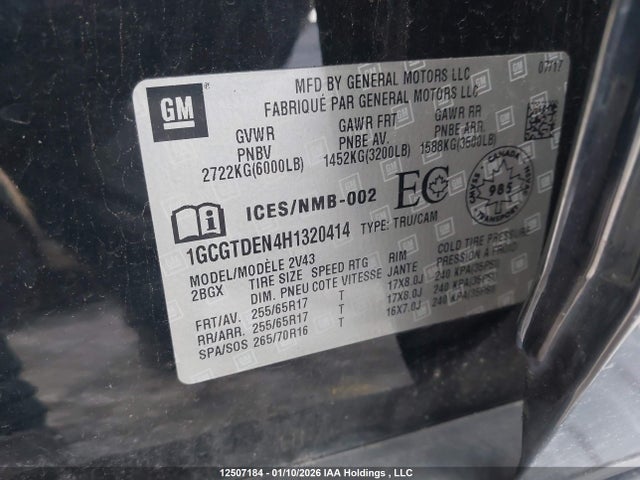 1GCGTDEN4H1320414 Chevrolet Colorado Z71