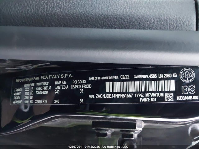 ZACNJDE14NPN51557 Jeep Renegade Altitude