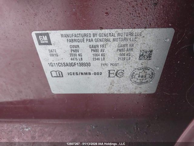 Chevrolet Malibu 2016 1G11C5SA0GF138930 Image 18