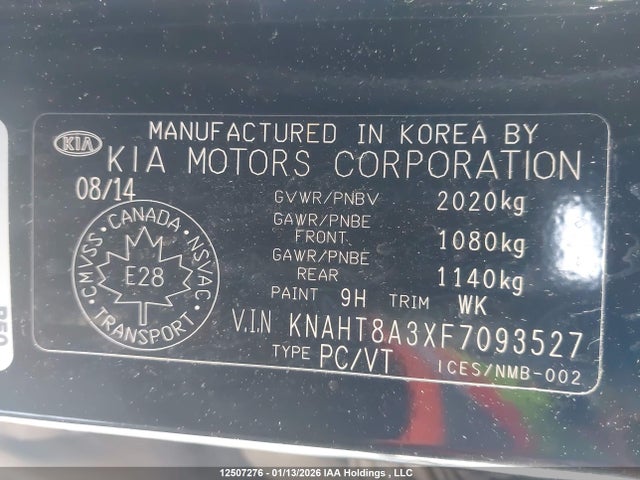 KNAHT8A3XF7093527 KIA Rondo